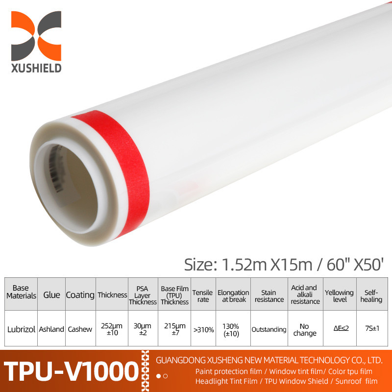 XUSHIELD 1.52*15m 10mil Διαφανές TPU PPF Προστατευτική μπογιά αυτοκινήτου Φόρμα βινυλίου για την προστασία της επιφάνειας αυτοκινήτου