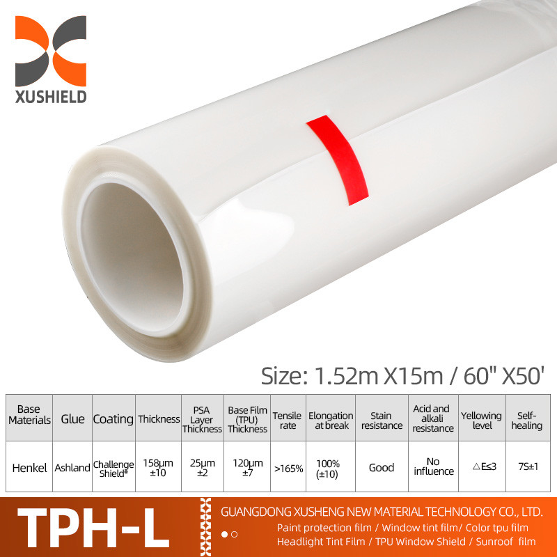 TPH 1.52*15M High Gloss Roll CLEAR Διαφανής κόλλημα χρώμα σώματος αυτοκινήτου Προστασία Ppf Film Tph