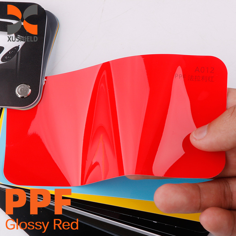 XUSHIELD ταινία εργοστάσιο αυτοθεραπεία ppf tpu ταινία προστασίας χρώματος νάνο επικαλυμμένη όχι κίτρινο TPU tph PPF Λάμψη κόκκινο